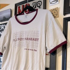 Playboy Manbaby retro looking band tee